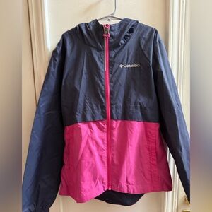 New Columbia Rain-Zilla Colorblocked Fleece-Lined Full-Zip Hooded Rain Jacket